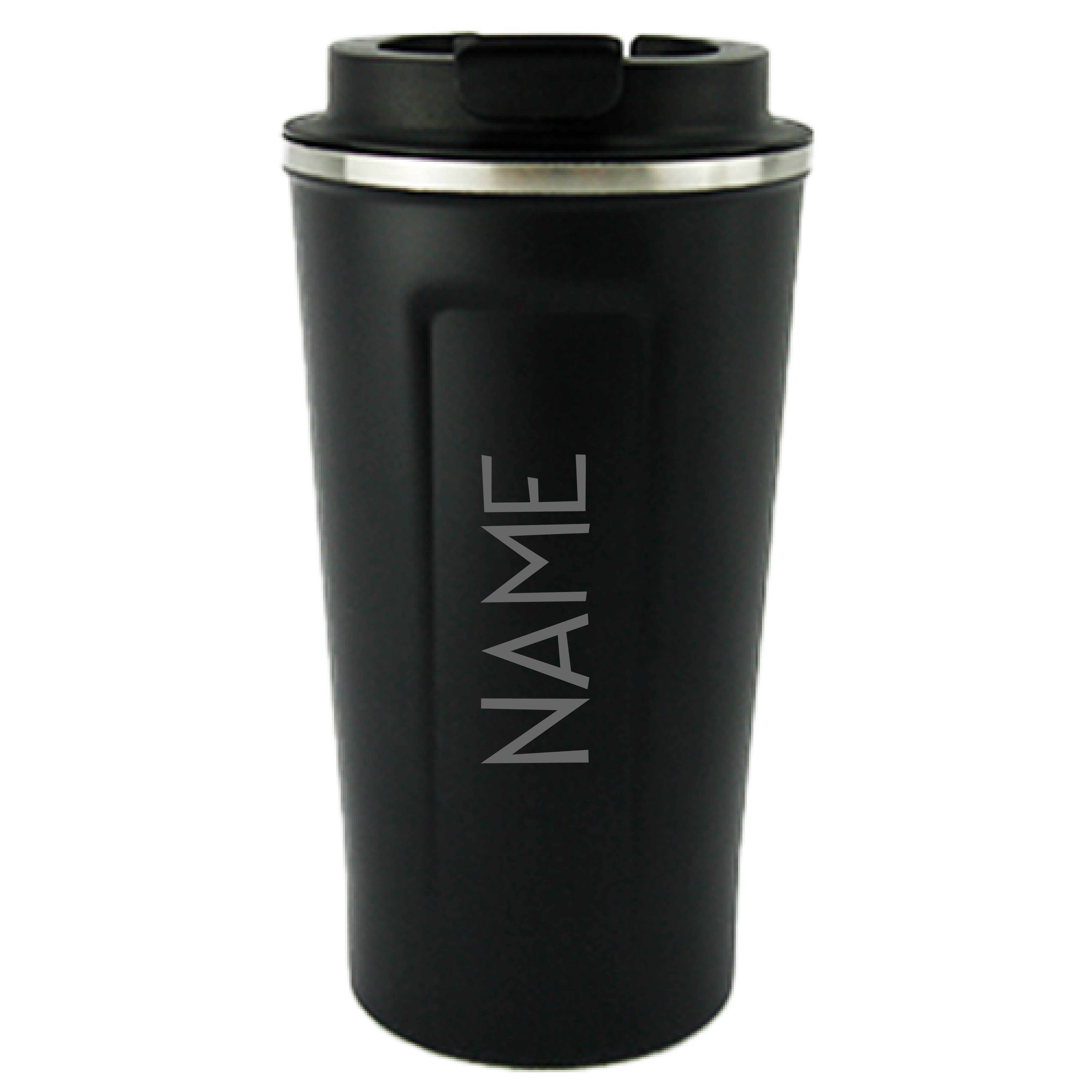 Personalised Black Insulated Coffee Tumbler with Lid